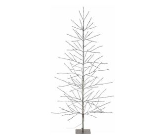 Ezüst karácsonyfa 232 meleg fehér LED-del és 107 ággal, 1,80 m