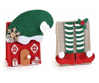 Set od 2 božićne tekstilne vrećice višebojne 14,5x7x16,5 cm