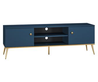 TV STOLEK, FURNLUX CLASSIC, MARINE, 160x40x53cm, MODRÁ, DŘEVĚNÉ KONSTRUKCE
