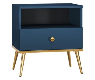 НОЩНО ШКАФЧЕ, FURNLUX CLASSIC, MARINE, 50x34x53cm, СИН, ИНЖЕНЕРНА ДЪРВЕСИНА