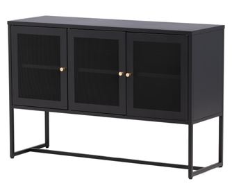 VITRIN, FURNLUX CLASSIC, MALLA, 120x40x80cm, FEKETE, FÉM