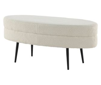 PUFF, FURNLUX CLASSIC, OTTO, 100x40x41cm, FEHÉR, TEXTIL