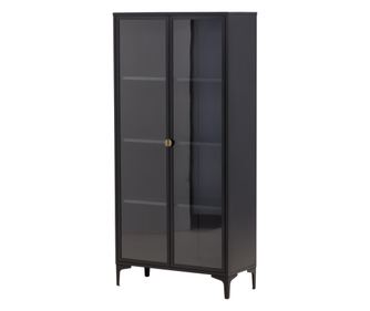 ВИТРИНА, FURNLUX CLASSIC, PIRING, 90x40x190cm, ЧЕРЕН, МЕТАЛ