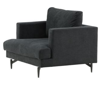 FOTELJA, FURNLUX CLASSIC, SOFIA, 108x92x82cm, CRNA, TEKSTIL