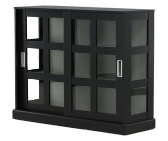VITRIN, FURNLUX CLASSIC, LOCK, 120x40x95cm, FEKETE, MŰFA