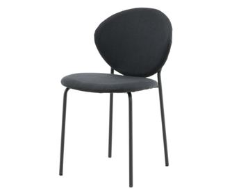 STOL, FURNLUX CLASSIC, VAULT, 46x62x80cm, ČRNA, TEKSTIL