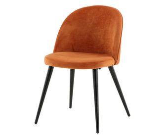 СТОЛ, FURNLUX CLASSIC, VELVET, 50x57x77cm, ОРАНЖЕВ, ТЕКСТИЛ