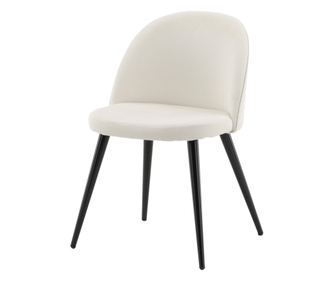SZÉK, FURNLUX CLASSIC, VELVET, 50x48x77cm, FEHÉR, TEXTIL