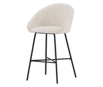 BARSKA STOLICA, FURNLUX CLASSIC, VELVET, 59x54x96cm, BIJELA, METAL