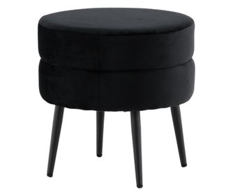 PUFF, FURNLUX CLASSIC, POT, 40x40x40cm, FEKETE, TEXTIL