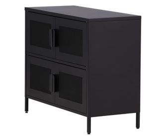 VITRIN, FURNLUX CLASSIC, NETT, 90x40x75cm, FEKETE, FÉM