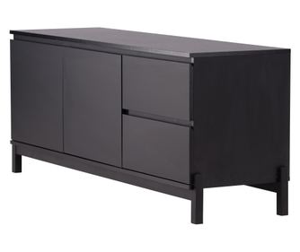 KOMÓD, FURNLUX PREMIUM, CORPUS, 135x40x56cm, FEKETE, TÖMÖR FA