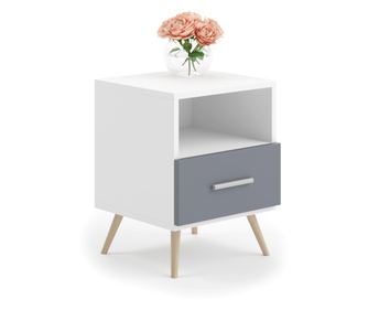 НОЩНО ШКАФЧЕ, FURNLUX CLASSIC, LOGAN, 37x53x40cm, БЯЛ, ИНЖЕНЕРНА ДЪРВЕСИНА