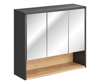 TÜKRÖS SZEKRÉNYEK, FURNLUX CLASSIC, BORNEO, 80x25x75cm, SÖTÉTSZÜRKE, MŰFA