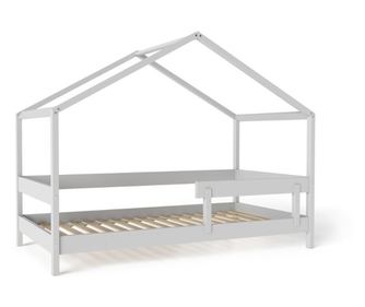 GYEREKÁGY, FURNLUX CLASSIC, HYTTE, 89x169x135cm, VILÁGOSSZÜRKE, TÖMÖR FA