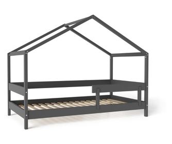 GYEREKÁGY, FURNLUX CLASSIC, HYTTE, 89x169x135cm, FEKETE, TÖMÖR FA