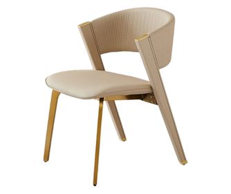 Scaun dining/bucatarie Dinasty Sand, picioare metal, catifea sintetica, burete de inalta densitate