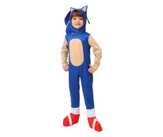 Costum Sonic KidMania® cu accesorii pentru copii 110 - 120 cm 5-6 ani