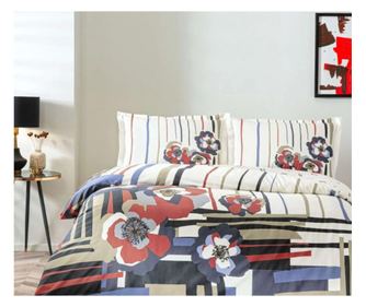 Lenjerie de pat dublu premium 100% bumbac satin deluxe TAC VANESSA