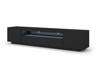 TV-ÁLLVÁNY, FURNLUX CLASSIC, AURA, 200x37x42cm, FEKETE, MŰFA