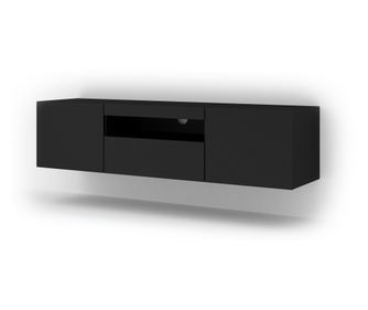 TV-ÁLLVÁNY, FURNLUX CLASSIC, AURA, 150x37x42cm, FEKETE, MŰFA
