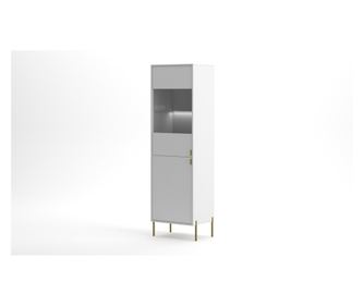 VITRIN, FURNLUX CLASSIC, DIAMO, 54x42x190cm, FEHÉR, MŰFA