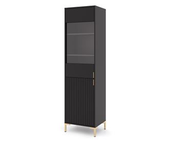 VITRIN, FURNLUX CLASSIC, FLINN, 52x40x190cm, FEKETE, MŰFA