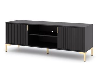 TV-ÁLLVÁNY, FURNLUX CLASSIC, FLINN, 140x40x50cm, FEKETE, MŰFA