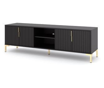 TV-ÁLLVÁNY, FURNLUX CLASSIC, FLINN, 165x40x50cm, FEKETE, MŰFA