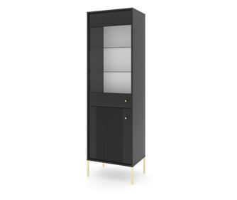 VITRIN, FURNLUX CLASSIC, ISEO, 54x39x180cm, FEKETE, MŰFA