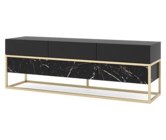 TV KOMODA, FURNLUX CLASSIC, X, 154x39x53cm, CRNA, DRVENI PLOČASTI MATERIJAL