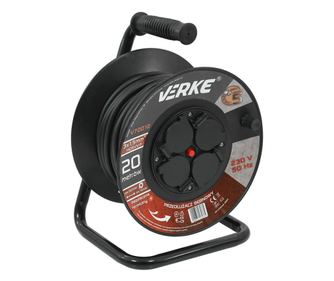 Hosszabbító kábel orsón, Verke, 20m, 4 aljzat, V70012