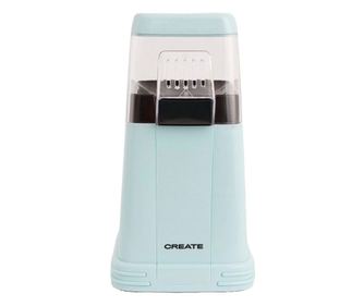 Retro CREATE pattogatott kukorica gép, kapacitása 80 g, mindössze 3 perc alatt kész, könnyen használható, 1200 W, adagolókanál,