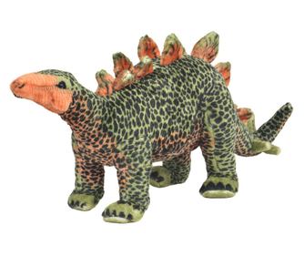 Jucarie de plus dinozaur Stegosaurus, verde si portocaliu XXL