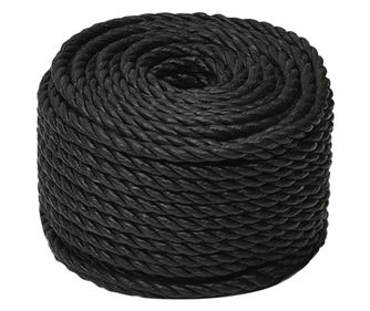 vidaXL Frânghie de lucru, negru, 20 mm, 100 m, polipropilenă