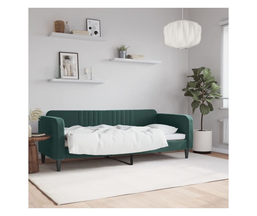 Krevetni okvir, tamnozelena, 80x200 cm, baršun