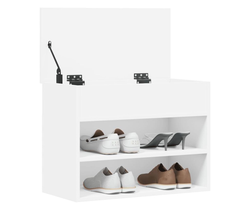 vidaXL Banchetă pantofar, alb, 60x30x45 cm, PAL