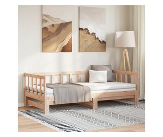 Разтегателно легло ден 2x(80x200) см Масивна борова дървесина