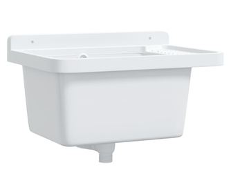 vidaXL Chiuvetă lavoar pentru montare pe perete alb 50x35x24 cm rășină