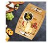 Set platou de branzeturi cu 2 ustensile pentru servire, Dreptunghiular, din lemn, dimensiuni 33x19x1.5 cm ABYZ™