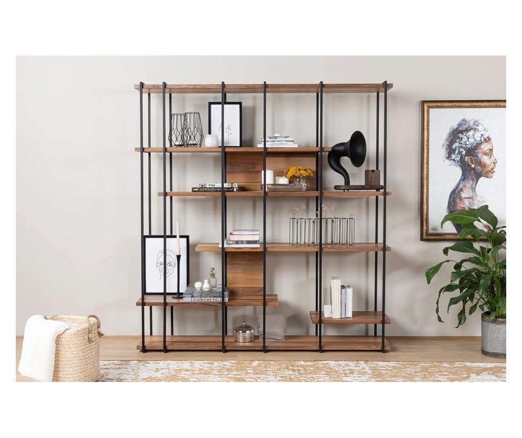 Рафт за книги КУУПЪР, цвят орех - 2