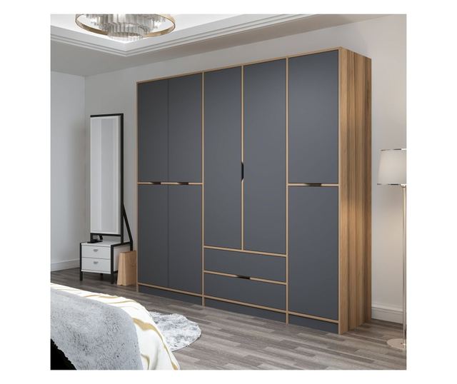 ELINA Wardrobe - 8164, Anthracite, Dore