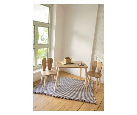 Dječji stolni set BUNNY TWO CHAIR, smeđa boja