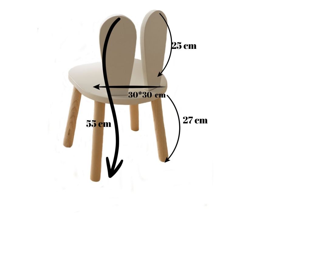 Dětská židle BUNNY CHAIR, bílá barva - 4