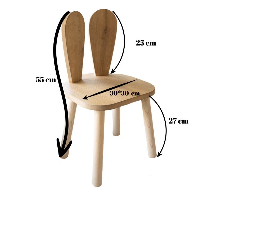 Scaun pentru copii BUNNY CHAIR, culoare maro - 4
