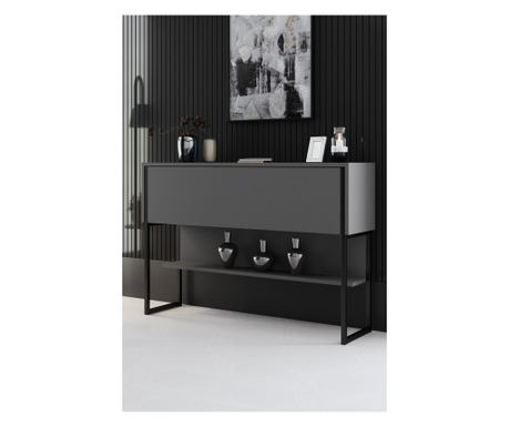 Komoda LUXE, črna barva, antracit