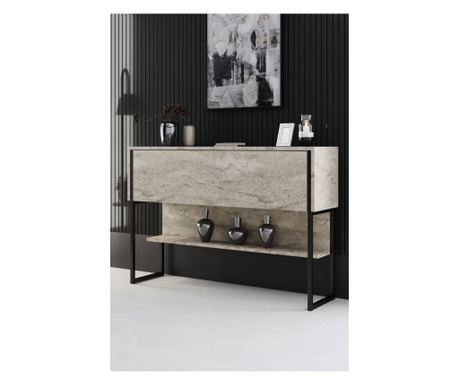 LUXE komód, Travertine szín, fekete szín