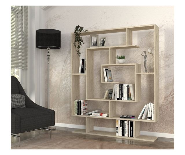 Raft de cărți SARMASIK, culoarea Travertine