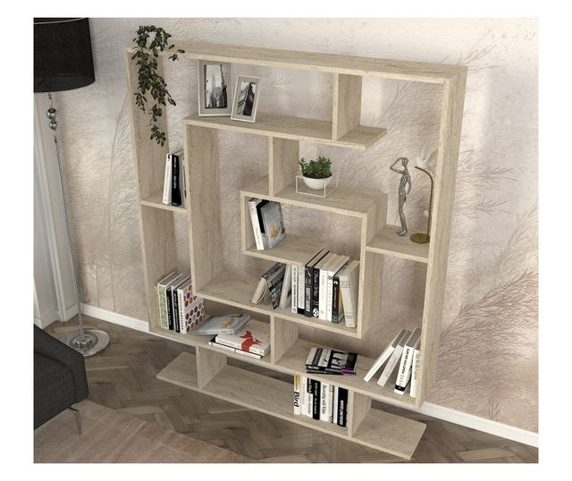 Raft de cărți SARMASIK, culoarea Travertine