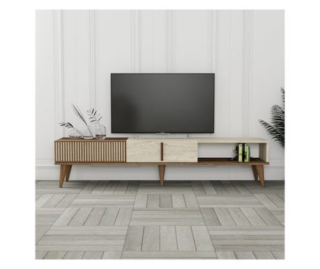 TV stojan MILAN, barva ořechu, barva Travertine
